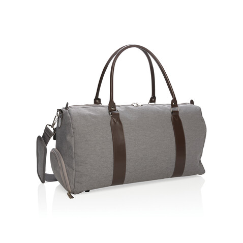 Wochenendtasche mit USB A-Ausgang grau bedrucken, Art.-Nr. P707.052 Wochenendtasche mit USB A-Ausgang grau bedrucken, Art.-Nr. P707.052