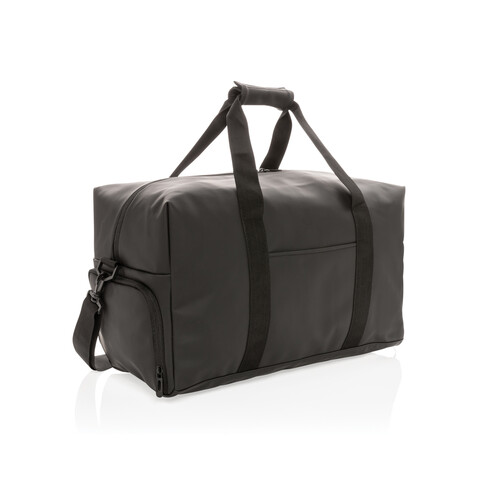 Schicke PU Wochenendtasche schwarz bedrucken, Art.-Nr. P707.061
