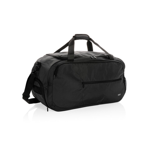 Swiss Peak AWARE™ RPET Sporttasche schwarz bedrucken, Art.-Nr. P707.151