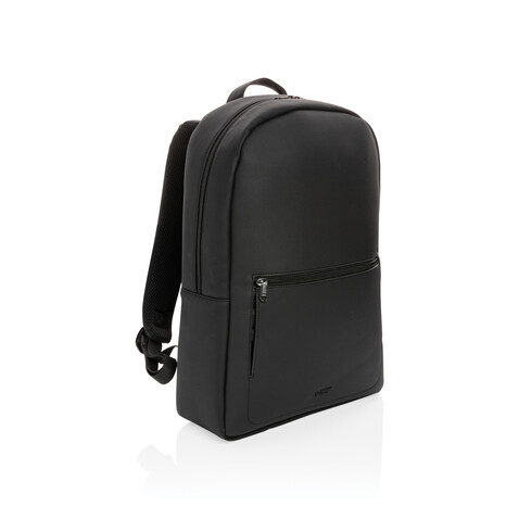 Swiss Peak Deluxe PU Laptop-Rucksack, PVC-frei schwarz bedrucken, Art.-Nr. P762.561