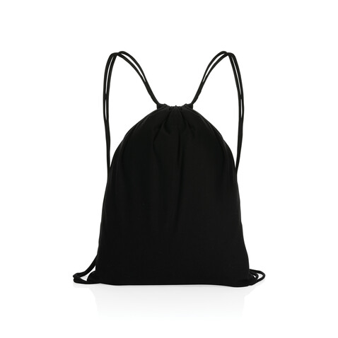 Impact AWARE™ recycelter Baumwoll-Sportbeutel 145gr schwarz bedrucken, Art.-Nr. P762.631
