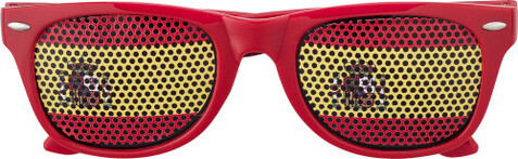 Fan Sonnenbrille aus Plexiglas Lexi – red/yellow bedrucken, Art.-Nr. 297999999_9346