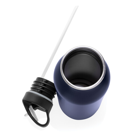 Deluxe Sportflasche aus Edelstahl navy blau bedrucken, Art.-Nr. P436.420