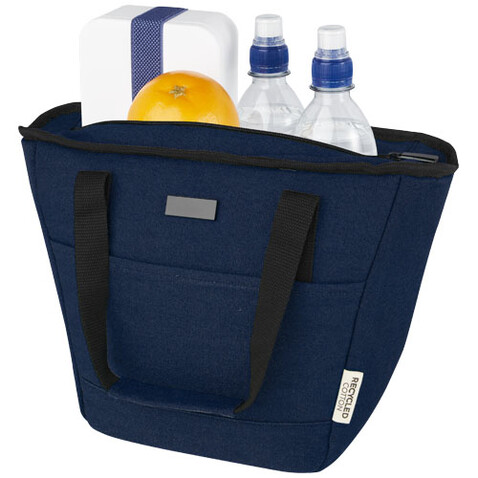 Joey GRS-recycelte Canvas Lunch Kühltasche 6 L für 9 Dosen, navy bedrucken, Art.-Nr. 12067955