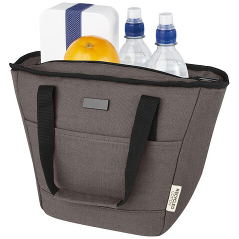 Joey GRS-recycelte Canvas Lunch Kühltasche 6 L für 9 Dosen, grau bedrucken, Art.-Nr. 12067982