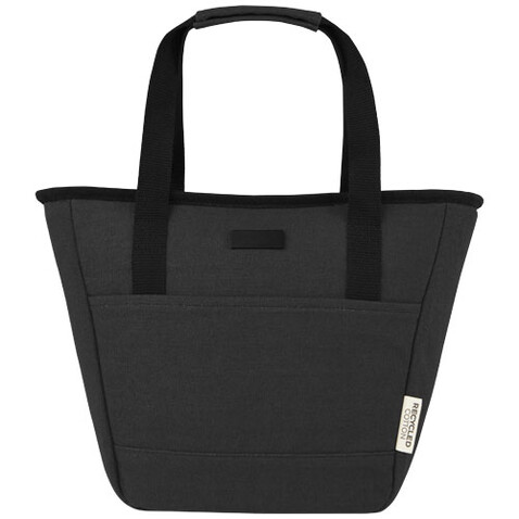 Joey GRS-recycelte Canvas Lunch Kühltasche 6 L für 9 Dosen, schwarz bedrucken, Art.-Nr. 12067990