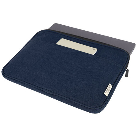 Joey 14&quot; Laptophülle aus GRS recyceltem Canvas 2 L, navy bedrucken, Art.-Nr. 12068055