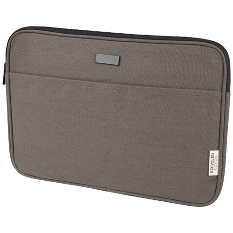 Joey 14&quot; Laptophülle aus GRS recyceltem Canvas 2 L, grau bedrucken, Art.-Nr. 12068082