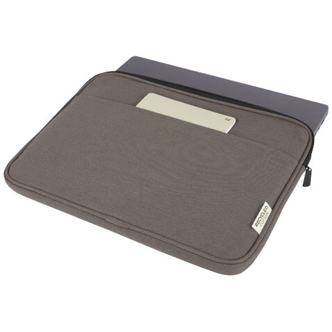 Joey 14&quot; Laptophülle aus GRS recyceltem Canvas 2 L, grau bedrucken, Art.-Nr. 12068082