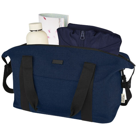 Joey Reisetasche aus GRS recyceltem Canvas 25 L, navy bedrucken, Art.-Nr. 12068155
