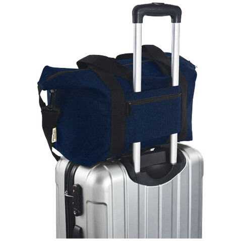 Joey Reisetasche aus GRS recyceltem Canvas 25 L, navy bedrucken, Art.-Nr. 12068155