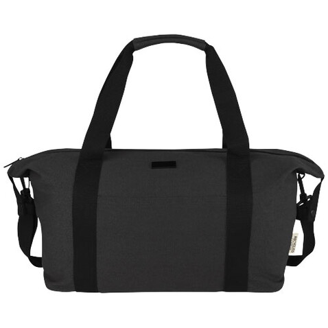 Joey Reisetasche aus GRS recyceltem Canvas 25 L, schwarz bedrucken, Art.-Nr. 12068190