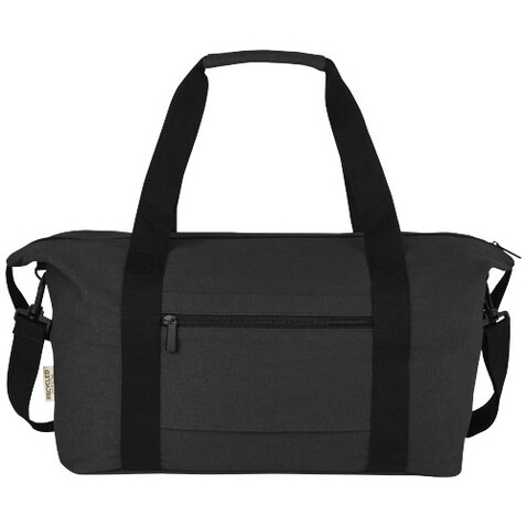 Joey Reisetasche aus GRS recyceltem Canvas 25 L, schwarz bedrucken, Art.-Nr. 12068190