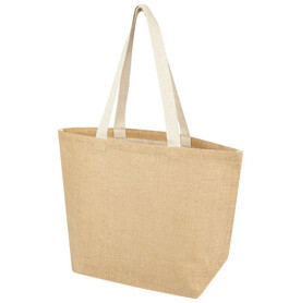 Juta 300 g/m² Jute Tragetasche 12 L, natur, weiss bedrucken, Art.-Nr. 12067406