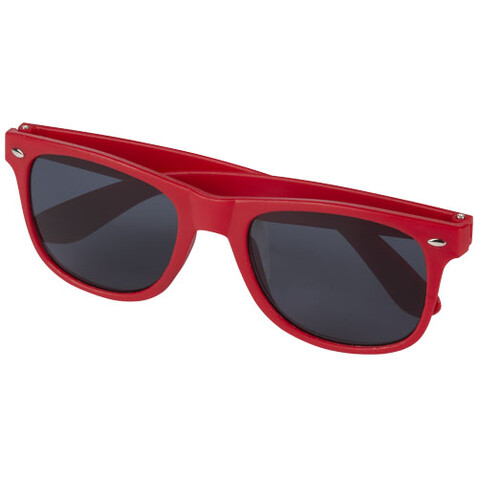 Sun Ray Sonnenbrille aus recyceltem Kunststoff, rot bedrucken, Art.-Nr. 12702621