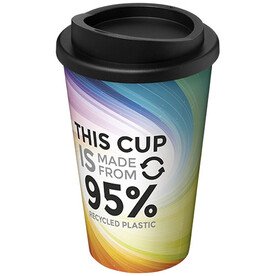 Brite-Americano® Recycled 350 ml Isolierbecher, weiss, schwarz bedrucken, Art.-Nr. 21049001 Brite-Americano® Recycled 350 ml Isolierbecher, weiss, schwarz bedrucken, Art.-Nr. 21049001