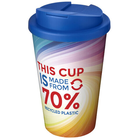 Brite-Americano® Eco 350 ml Isolierbecher mit auslaufsicherem Deckel, mittelblau bedrucken, Art.-Nr. 21049352
