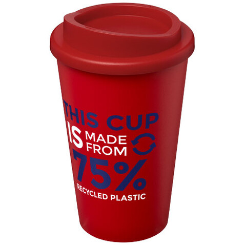 Americano® Eco 350 ml recycelter Becher, rot bedrucken, Art.-Nr. 21042292