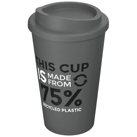 Americano® Eco 350 ml recycelter Becher, grau bedrucken, Art.-Nr. 21042282