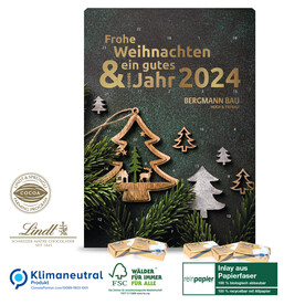 Wand-Adventskalender Lindt „Select Edition“ Organic bedrucken, Art.-Nr. 55330-W