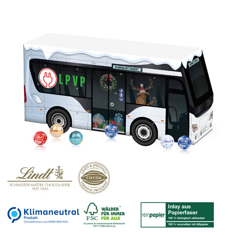 3D Adventskalender Lindt „Bus“ Organic bedrucken, Art.-Nr. 55356-W