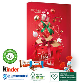 Adventskalender kinder® „Happy Moments“, Klimaneutral, FSC®, Inlay aus 100% recyceltem Material bedrucken, Art.-Nr. 95351-W