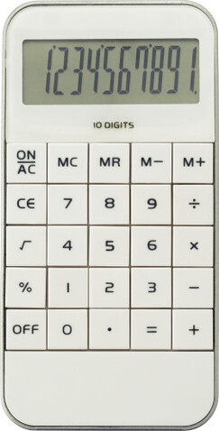 Taschenrechner aus ABS-Kunststoff Jareth – Weiß bedrucken, Art.-Nr. 002999999_1140