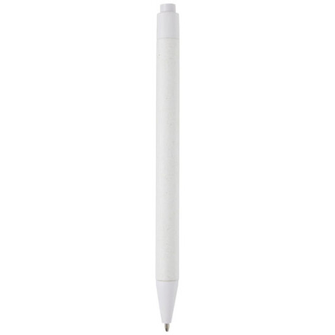 Fabianna Kugelschreiber aus Crush Papier (schwarze Mine), weiss bedrucken, Art.-Nr. 10782101