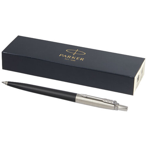Parker Jotter Recycled Kugelschreiber (blaue Mine), schwarz bedrucken, Art.-Nr. 10782390