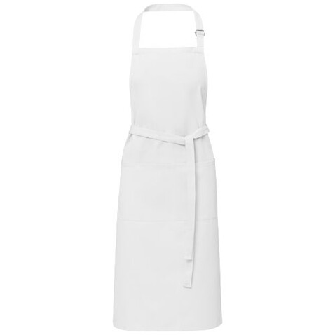 Andrea 240 g/m² Schürze mit verstellbarem Nackenband, weiss bedrucken, Art.-Nr. 11333401