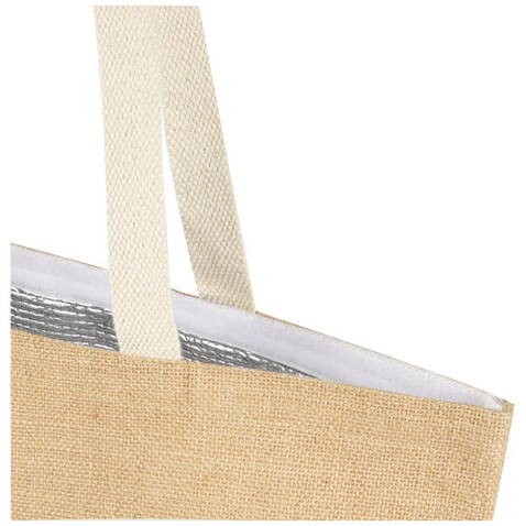 Juta 300 g/m² Jute Kühltragetasche 12 L, natur, weiss bedrucken, Art.-Nr. 12067506