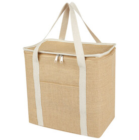 Juta 300 g/m² Jute Kühltragetasche 19 L, natur, weiss bedrucken, Art.-Nr. 12067606