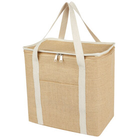 Juta 300 g/m² Jute Kühltragetasche 19 L, natur, weiss bedrucken, Art.-Nr. 12067606