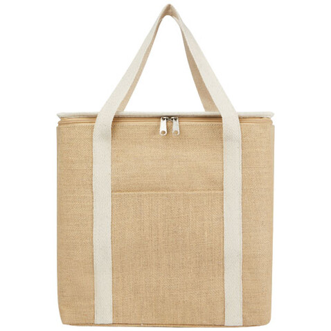 Juta 300 g/m² Jute Kühltragetasche 19 L, natur, weiss bedrucken, Art.-Nr. 12067606