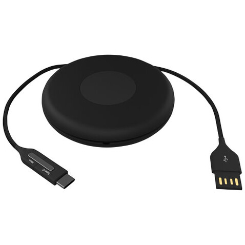 SCX.design C18 3-in-1 Travel Ladekabel mit Leuchtlogo, schwarz bedrucken, Art.-Nr. 2PX00490