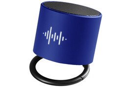 SCX.design S26 Lautsprecher Ring mit Leuchtlogo, Reflex blue, schwarz bedrucken, Art.-Nr. 2PX02452