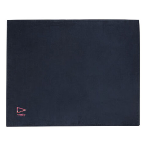 Lily GRS zertifizierte, RPET Decke aus Coral Fleece, dunkelblau bedrucken, Art.-Nr. 11319155