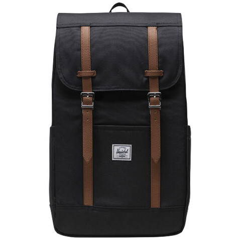 Herschel Retreat™ recycelter Laptop-Rucksack 23 L, schwarz bedrucken, Art.-Nr. 12069190