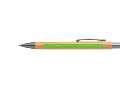 Slim Design Bambus Stift braun, silber bedrucken, Art.-Nr. P610.569