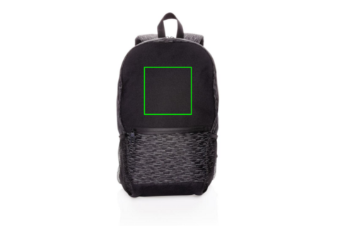 Reflektierender RPET Laptop-Rucksack mit AWARE™ Tracer schwarz bedrucken, Art.-Nr. P762.601