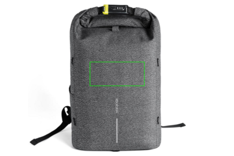 Urban schnitthemmender Anti-Diebstahl-Rucksack grau, schwarz bedrucken, Art.-Nr. P705.642