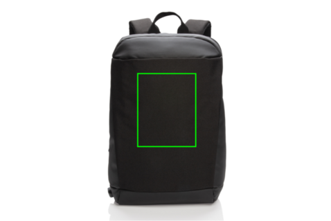 Madrid Anti-Diebstahl RFID USB Laptop-Rucksack schwarz, schwarz bedrucken, Art.-Nr. P762.511