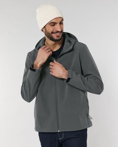 Stanley Discoverer - Die Herren-Softshelljacke mit Kapuze - Anthracite - S bedrucken, Art.-Nr. STJM158C2531S