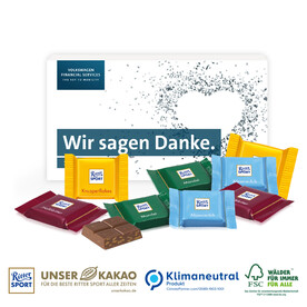 Ritter SPORT Schokotäfelchen in Präsentbox, Klimaneutral, FSC® bedrucken, Art.-Nr. 91288