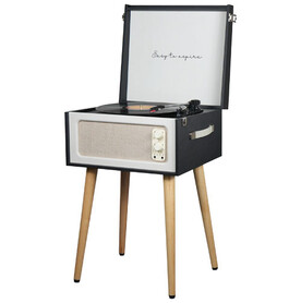 Prixton Detroit Vinyl-Plattenspieler, schwarz bedrucken, Art.-Nr. 1PA15990