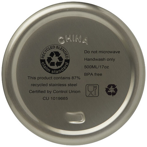 Vasa RCS-zertifizierte Kupfer-Vakuum Isolierflasche aus recyceltem Edelstahl, 500 ml, Titan bedrucken, Art.-Nr. 10073682