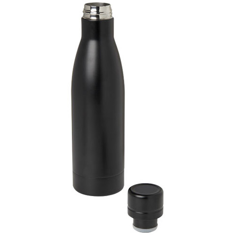 Vasa RCS-zertifizierte Kupfer-Vakuum Isolierflasche aus recyceltem Edelstahl, 500 ml, schwarz bedrucken, Art.-Nr. 10073690