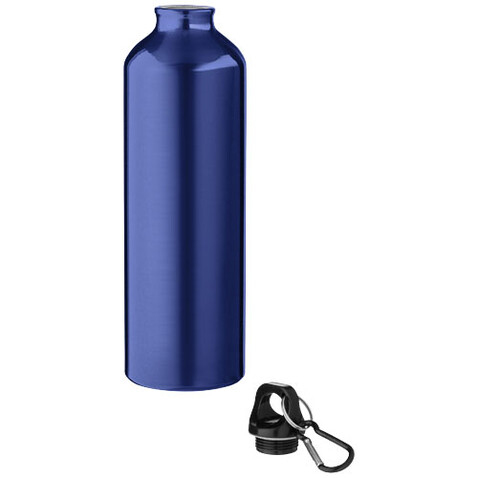 Oregon 770 ml RCS-zertifizierte Trinkflasche aus recyceltem Aluminium mit Karabinerhaken, blau bedrucken, Art.-Nr. 10073952