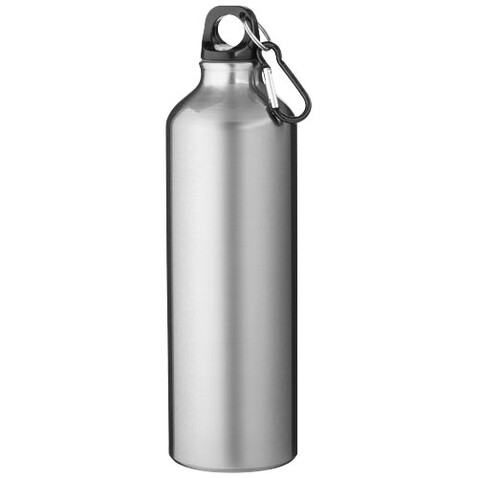 Oregon 770 ml RCS-zertifizierte Trinkflasche aus recyceltem Aluminium mit Karabinerhaken, silber bedrucken, Art.-Nr. 10073981