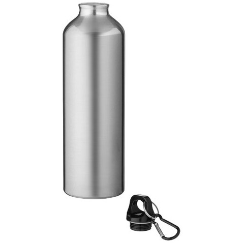 Oregon 770 ml RCS-zertifizierte Trinkflasche aus recyceltem Aluminium mit Karabinerhaken, silber bedrucken, Art.-Nr. 10073981